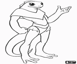 malvorlagen Monster halb mensch ein halb amphibien, wie eine eidechse oder aufrecht stehen ausmalbilder