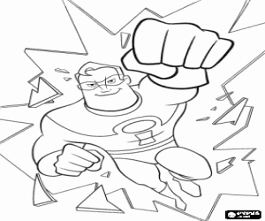 malvorlagen Mr. Incredible indem sie ein glas mit seinem super faust ausmalbilder