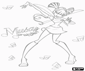 malvorlagen Musa, Fee der musik und ton ausmalbilder