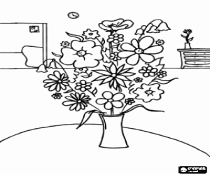 malvorlagen Mutter geschenk �ber dem Esstisch, einem sch�nen Blumenstrau� ausmalbilder