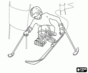 malvorlagen Paralympic Skifahrer im Slalom ausmalbilder