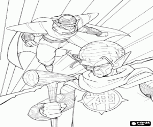 malvorlagen Piccolo und sein Vater Piccolo Daimao oder King Piccolo, wer der B�se Teil eines namekian, dass auf die Erde kommt ausmalbilder