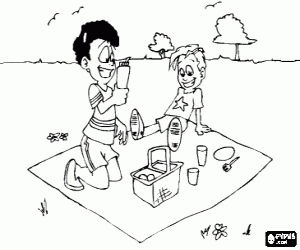 malvorlagen Picknick in der natur zu genie�en und die natur der lebensmittel ausmalbilder