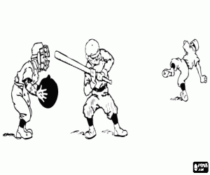malvorlagen Pitcher, batter und catcher bereit f�r den start ausmalbilder