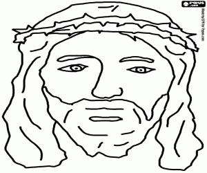 malvorlagen Portr�t von Jesus mit der Dornenkrone ausmalbilder