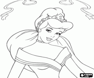malvorlagen Portr�t von Prinzessin Aurora mit party-kleid, ihre tiara und ihre perlenkette ausmalbilder