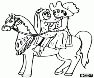 malvorlagen Prinz und prinzessin reiten ein pferd ausmalbilder