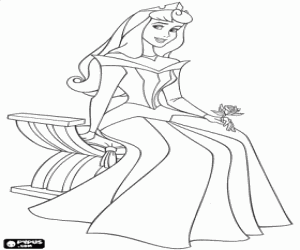 malvorlagen Prinzessin Aurora ganz gl�cklich mit ihr diadem und eine rose in der hand ausmalbilder