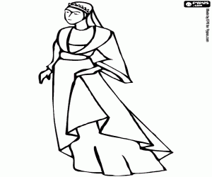 malvorlagen Prinzessin mit abendkleid und ein diadem auf dem party ausmalbilder