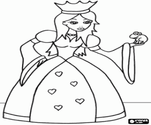 malvorlagen Prinzessin mit einer krone und einem frosch in der hand ausmalbilder