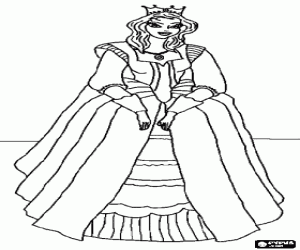 malvorlagen Prinzessin mit krone und majest�tischen kleid  ausmalbilder