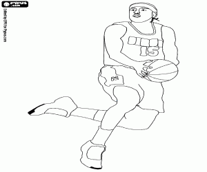malvorlagen Profi-Sportler, Basketball-Spieler in einem Spiel oder Training ausmalbilder