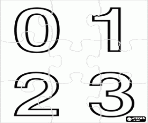 malvorlagen Puzzle der Ziffern oder Zahlen 0, 1, 2 und 3 ausmalbilder