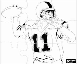 malvorlagen Puzzle von  American Football - Der Quarterback in aktion, zu versuchen, einen pass ausmalbilder