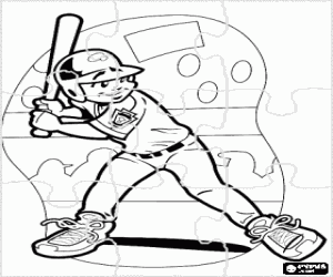 malvorlagen Puzzle von Baseball - Batter bereit ausmalbilder