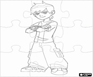 malvorlagen Puzzle von Ben 10 oder Ben Tennyson mit der ausl�nder Omnitrix ger�t, das Ihnen erlaubt, die umwandlung in verschiedene ausl�ndern ausmalbilder