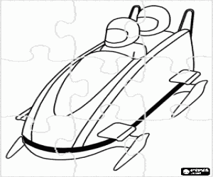 malvorlagen Puzzle von Bobfahrer im zwei bob ausmalbilder