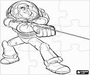 malvorlagen Puzzle von Buzz Lightyear durch brennen der laserstrahl - Toy Story puzzle ausmalbilder