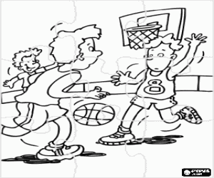 malvorlagen Puzzle von ein basketballspiel spielt ausmalbilder