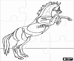 malvorlagen Puzzle von gez�chtetes pferd ausmalbilder