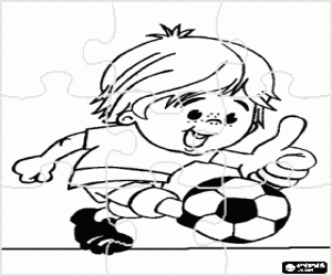 malvorlagen Puzzle von Jungen spielen Fu�ball ausmalbilder