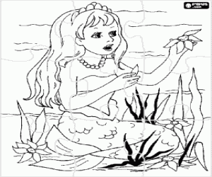 malvorlagen Puzzle von J�ngeren sirene kommissionierung blumen von den meeresboden ausmalbilder