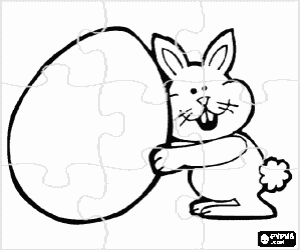 malvorlagen Puzzle von kaninchen mit einem gro�en ei ausmalbilder