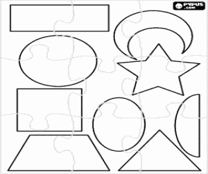 malvorlagen Puzzle von reihe von verschiedenen formen ausmalbilder