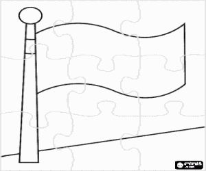 malvorlagen Puzzle von wei�e fahne auf einem mast ausmalbilder