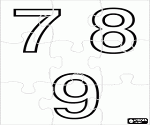malvorlagen Puzzle von Ziffern 7, 8 und 9 ausmalbilder