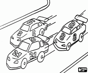 malvorlagen Race-Car-Serie in einem Stromkreis - NASCAR-Rennen ausmalbilder