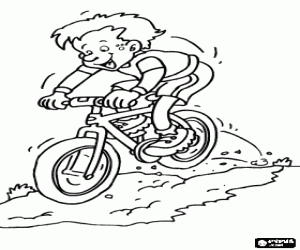 malvorlagen Radfahrer des mountainbike oder MTB eine steigung absteigend  ausmalbilder