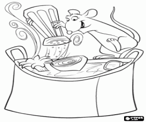 malvorlagen R�my genie�en die vorbereitung einer geschirr in der k�che die restaurant ausmalbilder