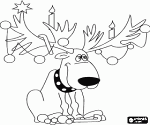 malvorlagen Rentier geschm�ckt mit Weihnachtsschmuck ausmalbilder