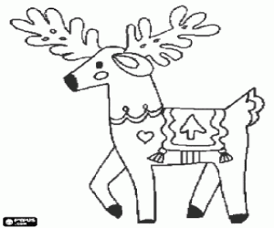 malvorlagen Rentier geschm�ckt mit Weihnachtsschmuck ausmalbilder