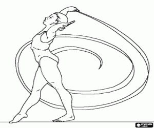 malvorlagen Rhythmische Gymnastin dabei einige Bewegungen mit dem Band ausmalbilder