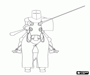malvorlagen Ritter mit Lanze und Pferd in vollem Umfang gesch�tzt bereit f�r den Kampf ausmalbilder