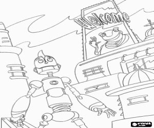 malvorlagen Rodney Copperbottom halluzinierend bei der ankunft in einer gro�stadt wie Robot City ausmalbilder