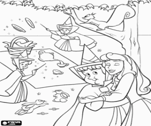 malvorlagen Rose hat sich und lebten sehr gl�cklich im wald mit seinen drei fee patinnen, ohne zu wissen, seine wahre Identit�t, Prinzessin Aurora ausmalbilder