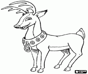 malvorlagen Rudolf oder Rudolph, das rotnasige rentier, der leiter der Weihnachten rentiere von Santa Claus  ausmalbilder