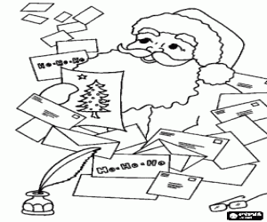 malvorlagen Santa Claus Lesung Briefe von den Kindern hat er zu Weihnachten erhalten ausmalbilder