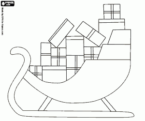 malvorlagen Schlitten beladen mit Weihnachtsgeschenke ausmalbilder