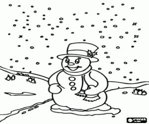 malvorlagen Schneemann in einem Schneegest�ber ausmalbilder