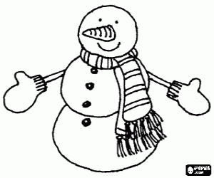 malvorlagen Schneemann mit schal und gro�en f�ustlingen ausmalbilder