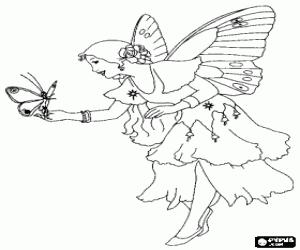 malvorlagen Sch�ne Fee mit einem Schmetterling auf der Hand ausmalbilder