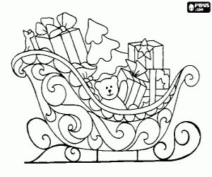 malvorlagen Sch�ne Weihnachten schlitten voller Weihnachtsgeschenke ausmalbilder