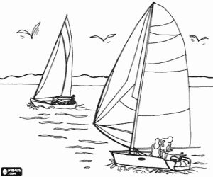 malvorlagen Segeln - Zwei segelboote segeln ausmalbilder