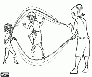 malvorlagen Seilspringen - Wechseln seil gespielt von kindern ausmalbilder