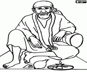 malvorlagen Shirdi Sai Baba, indischer guru, yogi und fakir, der wird von seinen anh�ngern wie ein heiliger ausmalbilder