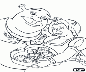 malvorlagen Shrek und Fiona, ein paar Oger in der Liebe ausmalbilder
